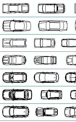 cars in plan cad blocks