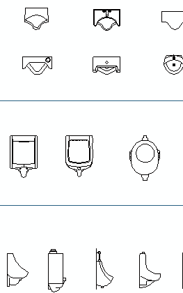 urinals, squat toilet cad blocks