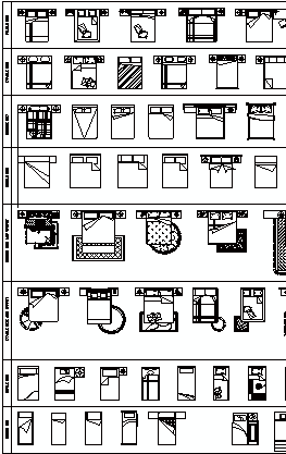 furniture cad blocks beds in plan view
