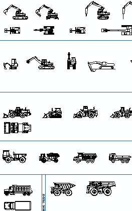 construction and minning equipment cad blocks