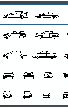 cars elevation cad blocks